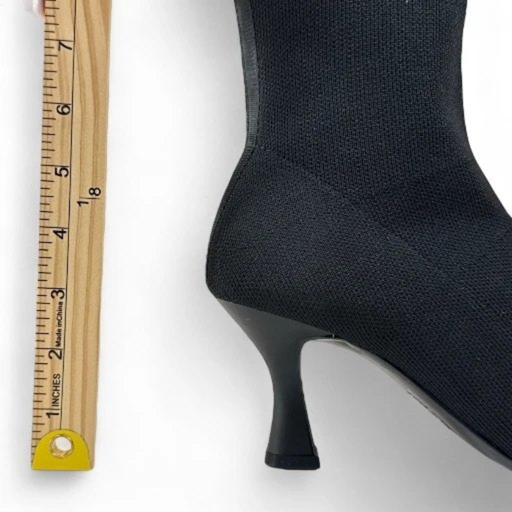 Anne Klein Black Knit Pillar Wm 9.5 Snip‎ Toe 3" Heel Knee High Dress Boots NIB - Picture 5 of 10